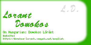 lorant domokos business card